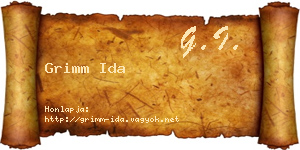 Grimm Ida névjegykártya